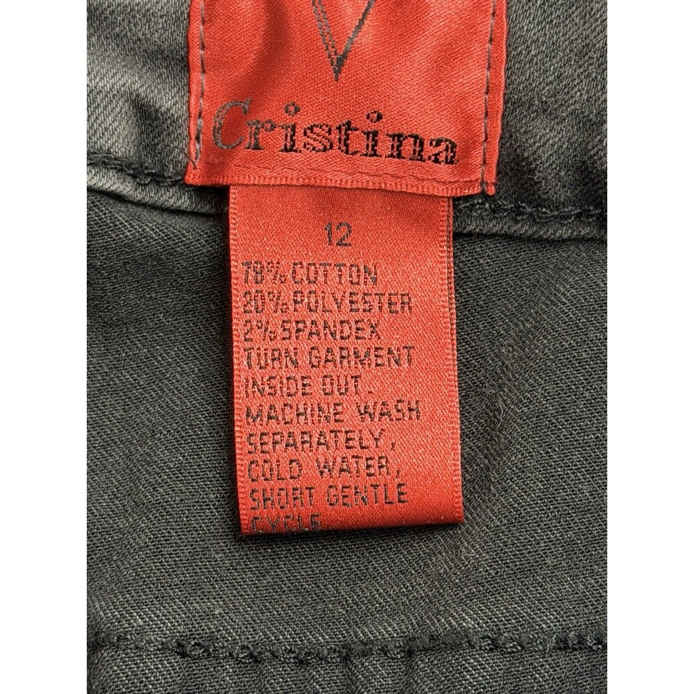 V Cristina Embroidered Jeans Womens 12 Black Floral High Rise Skinny Ankle Artsy - Picture 8 of 8
